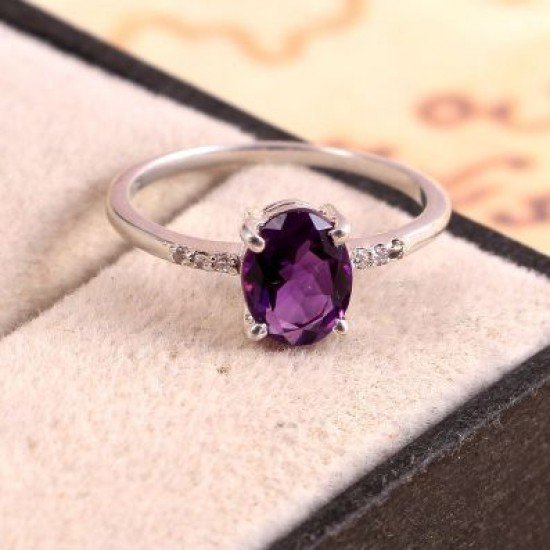 redgem 925 silver ring for women natural amethyst purple 6x8 mm oval jarg335 women's fashion redgem 925 silver ring for women natural amethyst purple 6x8 mm oval redgem 1521