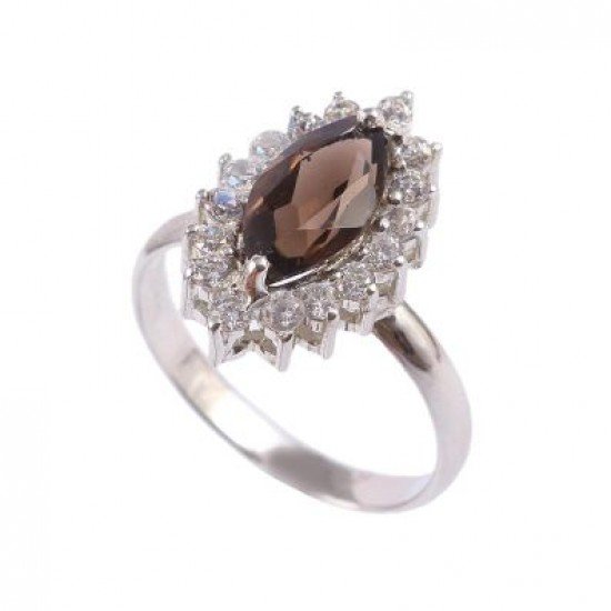 redgem sterling silver ring for women natural smoky quartz brown 6x12 mm marquise jarg336 women's fashion redgem sterling silver ring for women natural smoky quartz brown 6x12 mm marquise redgem 1522