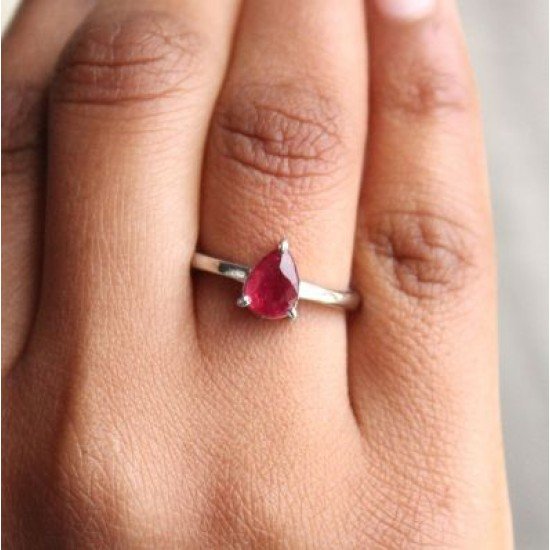 redgem sterling silver ring for women natural ruby pink 6x8 mm pear jarg344 women's fashion redgem sterling silver ring for women natural ruby pink 6x8 mm pear redgem 1530