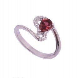Redgem 925 Silver Ring for Women and Girls Natural Tourmaline Red / Pink 5X7 MM Pear Redgem 925 Silver Ring for Women and Girls Natural Tourmaline Red / Pink 5X7 MM Pear