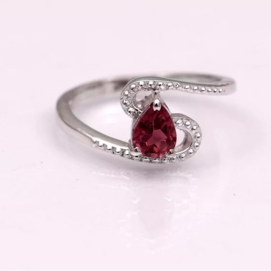 redgem 925 silver ring for women and girls natural tourmaline red / pink 5x7 mm pear jarg35 women's fashion redgem 925 silver ring for women and girls natural tourmaline red / pink 5x7 mm pear redgem 998