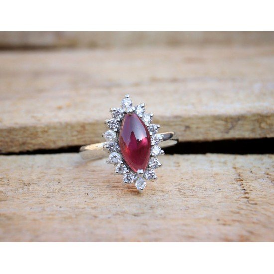 redgem 925 silver ring for women natural garnet red 6x12 mm marquise jarg351 women's fashion redgem 925 silver ring for women natural garnet red 6x12 mm marquise redgem 1537