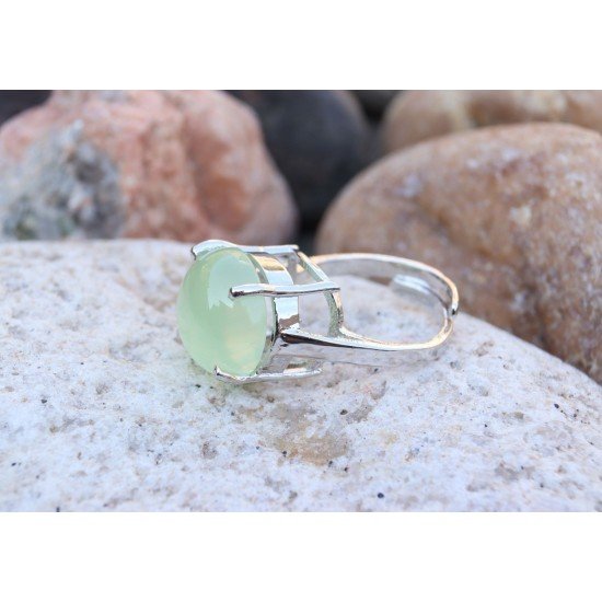 redgem 925 silver ring for women natural prehnite green 13 mm round jarg363 women's fashion redgem 925 silver ring for women natural prehnite green 13 mm round redgem 1547