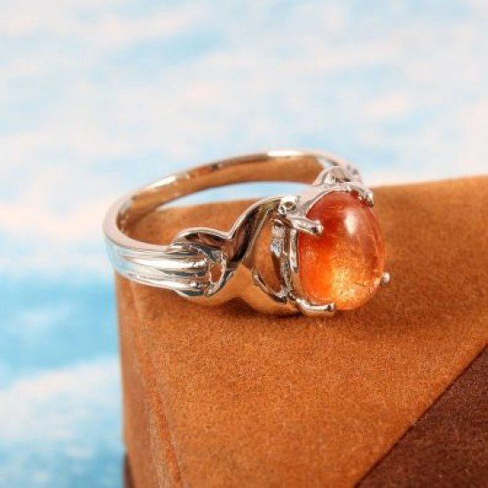 redgem 925 silver ring for women natural sun stone orange 8x10 mm oval jarg371 women's fashion redgem 925 silver ring for women natural sun stone orange 8x10 mm oval redgem 1553