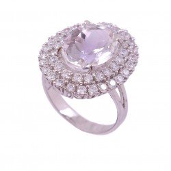 Redgem 925 Silver Ring for Women and Girls Natural Rock Crystal Colorless 10X14 MM Oval redgem 925 silver ring for women natural rock crystal colorless 8 mm square jarg293 women's fashion redgem 925 silver ring for women natural rock crystal colorless 8 mm square redgem 1479