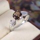 redgem 925 silver ring for women natural smoky quartz brown 8 mm round jarg393 women's fashion redgem 925 silver ring for women natural smoky quartz brown 8 mm round redgem 1575