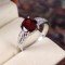 redgem 925 silver ring for women natural garnet red 9 mm round jarg397 women's fashion redgem 925 silver ring for women natural garnet red 9 mm round redgem 1579