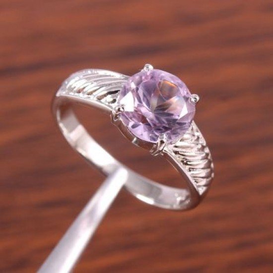 redgem sterling silver ring for women natural amethyst purple 9 mm round jarg398 women's fashion redgem sterling silver ring for women natural amethyst purple 9 mm round redgem 1580