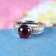 redgem 925 silver ring for women natural garnet red 9 mm round jarg399 women's fashion redgem 925 silver ring for women natural garnet red 9 mm round redgem 1581