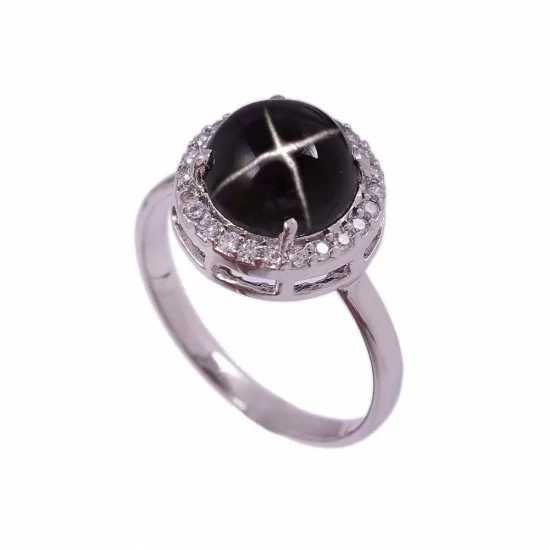 redgem 925 silver ring for women natural blackstar black 9 mm round jarg4 women's fashion redgem 925 silver ring for women natural blackstar black 9 mm round redgem 968