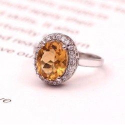 Redgem 925 Silver Ring for Women and Girls Natural Citrine Yellow 7X9 MM Oval redgem 925 silver ring for women and girls natural citrine yellow 9x11 mm oval jarg52 women's fashion redgem 925 silver ring for women and girls natural citrine yellow 9x11 mm oval redgem 1014