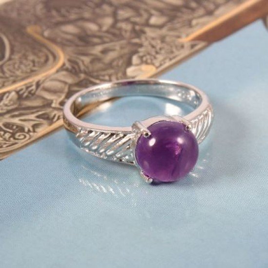 redgem 925 silver ring for women natural amethyst purple 9 mm round jarg401 women's fashion redgem 925 silver ring for women natural amethyst purple 9 mm round redgem 1582