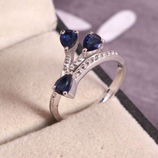 redgem 925 silver ring for women natural blue sapphire 4x5 mm pear jarg409 women's fashion redgem 925 silver ring for women natural blue sapphire 4x5 mm pear redgem 1590