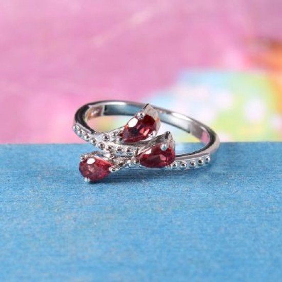 redgem 925 silver ring for women natural garnet red 3x5 mm pear jarg413 women's fashion redgem 925 silver ring for women natural garnet red 3x5 mm pear redgem 1593