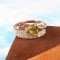 Redgem Sterling Silver Ring for Women Natural Peridot Green 7 MM triangle