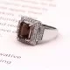 redgem 925 silver ring for women and girls natural smoky quartz brown 7x9 mm rectangle jarg42 women's fashion redgem 925 silver ring for women and girls natural smoky quartz brown 7x9 mm rectangle redgem 1005