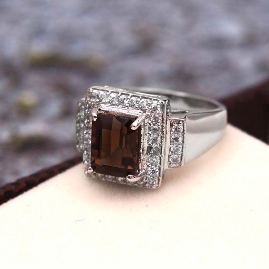 redgem 925 silver ring for women and girls natural smoky quartz brown 7x9 mm rectangle jarg42 women's fashion redgem 925 silver ring for women and girls natural smoky quartz brown 7x9 mm rectangle redgem 1005