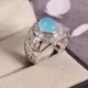 redgem sterling silver ring for women natural chalcedony blue 8x10 mm oval jarg428 women's fashion redgem sterling silver ring for women natural chalcedony blue 8x10 mm oval redgem 1607