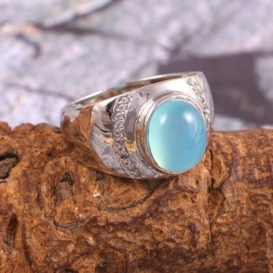 redgem 925 silver ring for women natural chalcedony blue 8x10 mm oval jarg433 women's fashion redgem 925 silver ring for women natural chalcedony blue 8x10 mm oval redgem 1612