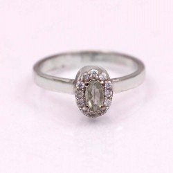 Redgem 925 Silver Ring for Women and Girls Natural Tourmaline Green 3X5 MM Oval Redgem 925 Silver Ring for Women and Girls Natural Tourmaline Green 3X5 MM Oval
