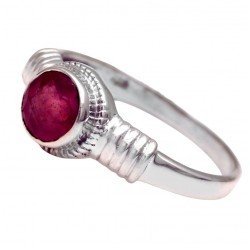 Redgem 925 Silver Ring for Women and Girls Natural Ruby Pink 6 MM Round redgem 925 silver ring for women and girls natural ruby pink 4x6 mm oval jarg67 women's fashion redgem 925 silver ring for women and girls natural ruby pink 4x6 mm oval redgem 1029