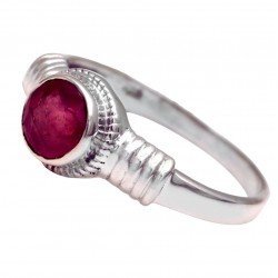 Redgem 925 Silver Ring for Women and Girls Natural Ruby Pink 6 MM Round Redgem 925 Silver Ring for Women and Girls Natural Ruby Pink 6 MM Round