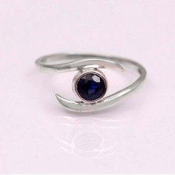 Redgem 925 Silver Ring for Women and Girls Natural Blue Sapphire 5 MM Round redgem 925 silver dangle earrings natural blue sapphire jaer33 women's fashion redgem 925 silver dangle earrings natural blue sapphire redgem 404