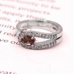 Redgem 925 Silver Ring for Women and Girls Natural Tourmaline 4X16 MM Oval Redgem 925 Silver Ring for Women and Girls Natural Tourmaline 4X16 MM Oval