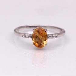 Redgem 925 Silver Ring for Women and Girls Natural Citrine Yellow 6X8 MM Oval redgem 925 silver ring for women and girls natural citrine yellow 9x11 mm oval jarg52 women's fashion redgem 925 silver ring for women and girls natural citrine yellow 9x11 mm oval redgem 1014
