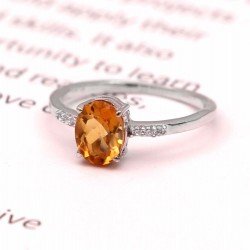 Redgem 925 Silver Ring for Women and Girls Natural Citrine Yellow 6X8 MM Oval Redgem 925 Silver Ring for Women and Girls Natural Citrine Yellow 6X8 MM Oval