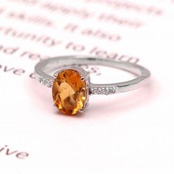 Redgem 925 Silver Ring for Women and Girls Natural Citrine Yellow 6X8 MM Oval redgem 925 silver ring for women and girls natural citrine yellow 9x11 mm oval jarg52 women's fashion redgem 925 silver ring for women and girls natural citrine yellow 9x11 mm oval redgem 1014