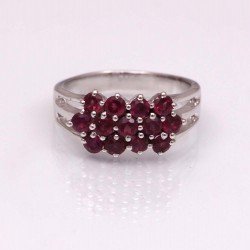 Redgem 925 Silver Ring for Women and Girls Natural Garnet Pink 3 MM Round Redgem 925 Silver Ring for Women and Girls Natural Garnet Pink 3 MM Round