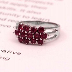 Redgem 925 Silver Ring for Women and Girls Natural Garnet Pink 3 MM Round Redgem 925 Silver Ring for Women and Girls Natural Garnet Pink 3 MM Round