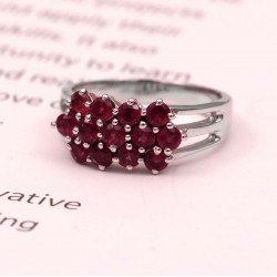 Redgem 925 Silver Ring for Women and Girls Natural Garnet Pink 3 MM Round Redgem 925 Silver Ring for Women and Girls Natural Garnet Pink 3 MM Round
