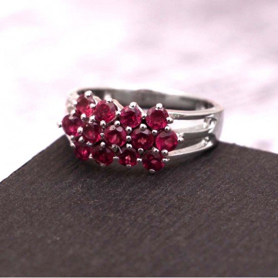 redgem 925 silver ring for women and girls natural garnet pink 3 mm round jarg57 women's fashion redgem 925 silver ring for women and girls natural garnet pink 3 mm round redgem 1019