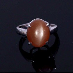 Redgem 925 Silver Ring for Women and Girls Natural Moonstone Peach 10X12 MM Oval redgem 925 silver pendants natural rainbow moonstone japd29 pendants redgem 925 silver pendants natural rainbow moonstone redgem 1143