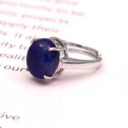 Redgem 925 Silver Ring for Women and Girls Natural Lapis Lazuli Blue 10X12 MM Oval Redgem 925 Silver Ring for Women and Girls Natural Lapis Lazuli Blue 10X12 MM Oval