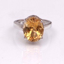 Redgem 925 Silver Ring for Women and Girls Natural Citrine Yellow 10X12 MM Oval Redgem 925 Silver Ring for Women and Girls Natural Citrine Yellow 10X12 MM Oval