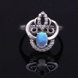 Redgem 925 Silver Ring for Women and Girls Natural Rainbow Moonstone White 5X7 MM Oval Redgem 925 Silver Ring for Women and Girls Natural Rainbow Moonstone White 5X7 MM Oval