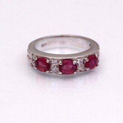 Redgem 925 Silver Ring for Women and Girls Natural Ruby Pink 4X6 MM Oval Redgem 925 Silver Ring for Women and Girls Natural Ruby Pink 4X6 MM Oval