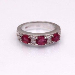 Redgem 925 Silver Ring for Women and Girls Natural Ruby Pink 4X6 MM Oval redgem 925 silver ring for women and girls natural ruby pink 6 mm round jarg48 women's fashion redgem 925 silver ring for women and girls natural ruby pink 6 mm round redgem 1011