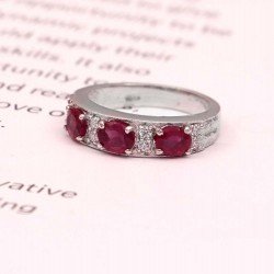 Redgem 925 Silver Ring for Women and Girls Natural Ruby Pink 4X6 MM Oval Redgem 925 Silver Ring for Women and Girls Natural Ruby Pink 4X6 MM Oval
