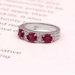 Redgem 925 Silver Ring for Women and Girls Natural Ruby Pink 4X6 MM Oval redgem 925 silver ring for women and girls natural ruby pink 6 mm round jarg48 women's fashion redgem 925 silver ring for women and girls natural ruby pink 6 mm round redgem 1011