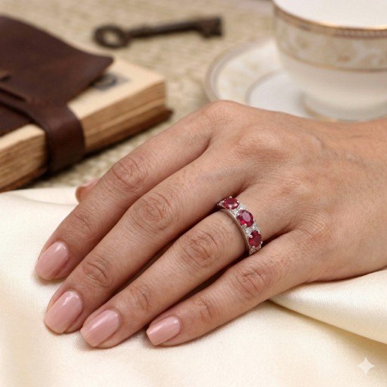 Redgem 925 Silver Ruby Ring for Women – Natural Pink 4x6 MM Oval Gemstone, Elegant Sterling Silver Jewelry for Girls redgem 925 silver ruby ring for women – natural pink 4x6 mm oval gemstone, elegant sterling silver jewelry for girls jarg67 women's fashion redgem 925 silver ruby ring for women | natural pink gemstone jewelry redgem 1029