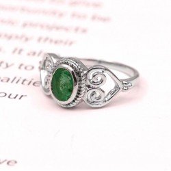 Redgem 925 Silver Ring for Women and Girls Natural Emerald Green 5X7 MM Oval redgem 925 silver ring for women natural emerald green 5x7 mm oval jarg162 women's fashion redgem 925 silver ring for women natural emerald green 5x7 mm oval redgem 1105