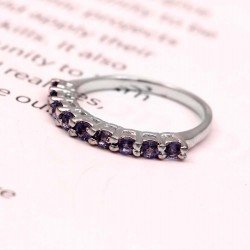 Redgem 925 Silver Ring for Women and Girls Natural Iolite Blue 3 MM Round Redgem 925 Silver Ring for Women and Girls Natural Iolite Blue 3 MM Round