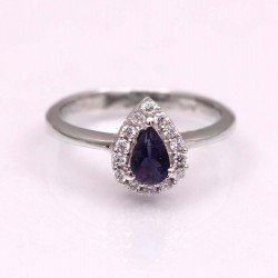 Redgem 925 Silver Ring for Women and Girls Natural Iolite Blue 4X6 MM Pear Redgem 925 Silver Ring for Women and Girls Natural Iolite Blue 4X6 MM Pear