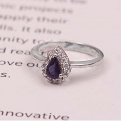 Redgem 925 Silver Ring for Women and Girls Natural Iolite Blue 4X6 MM Pear redgem 925 silver ring for women and girls natural iolite blue 7x9 mm rectangle jarg41 women's fashion redgem 925 silver ring for women and girls natural iolite blue 7x9 mm rectangle redgem 1004