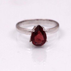 Redgem 925 Silver Ring for Women and Girls Natural Garnet Red 7X9 MM Pear Redgem 925 Silver Ring for Women and Girls Natural Garnet Red 7X9 MM Pear
