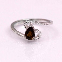 Redgem 925 Silver Ring for Women Natural Tourmaline Brown 5X7 MM Pear Redgem 925 Silver Ring for Women Natural Tourmaline Brown 5X7 MM Pear